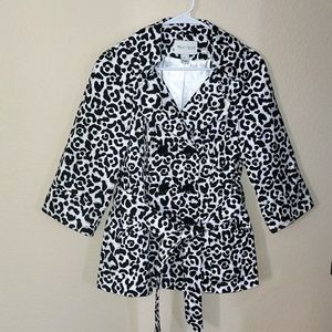White House Black Market leopard blazer jacket